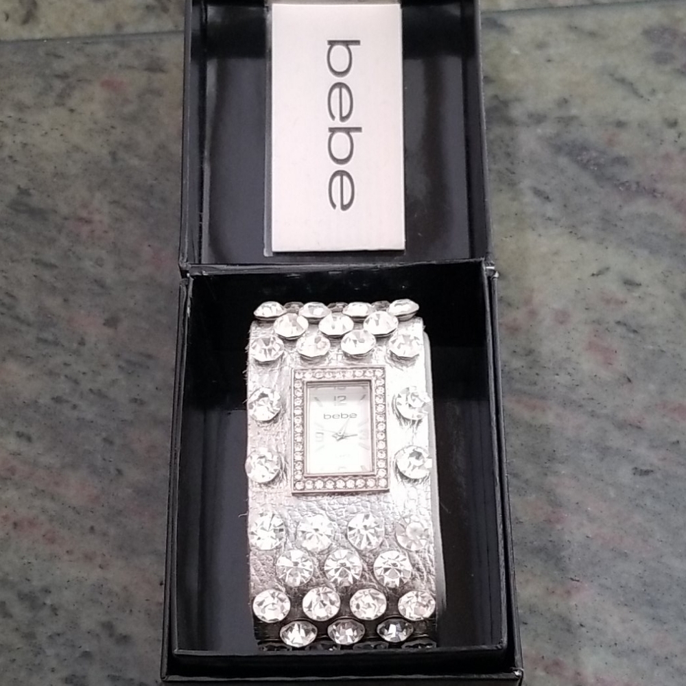 Bebe rhinestone watch